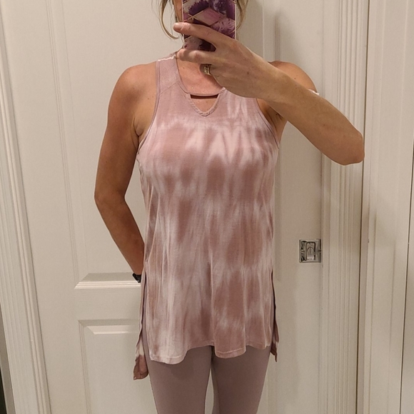 Purple and white tie dyed tank top. - Picture 4 of 12